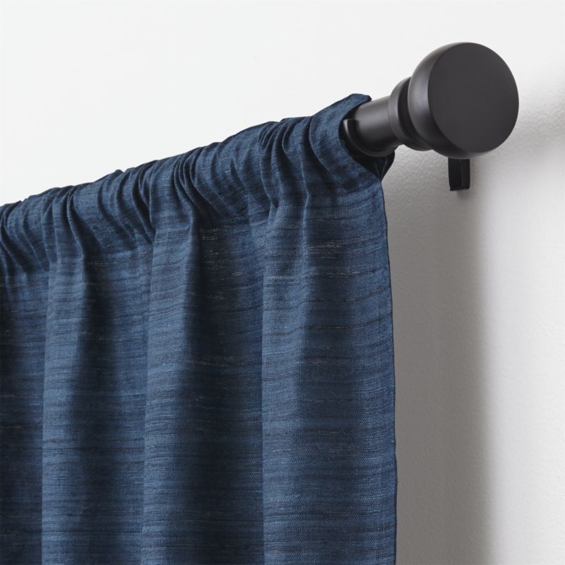 Silvana Blue Silk Curtain Panel 48x108 - Image 4