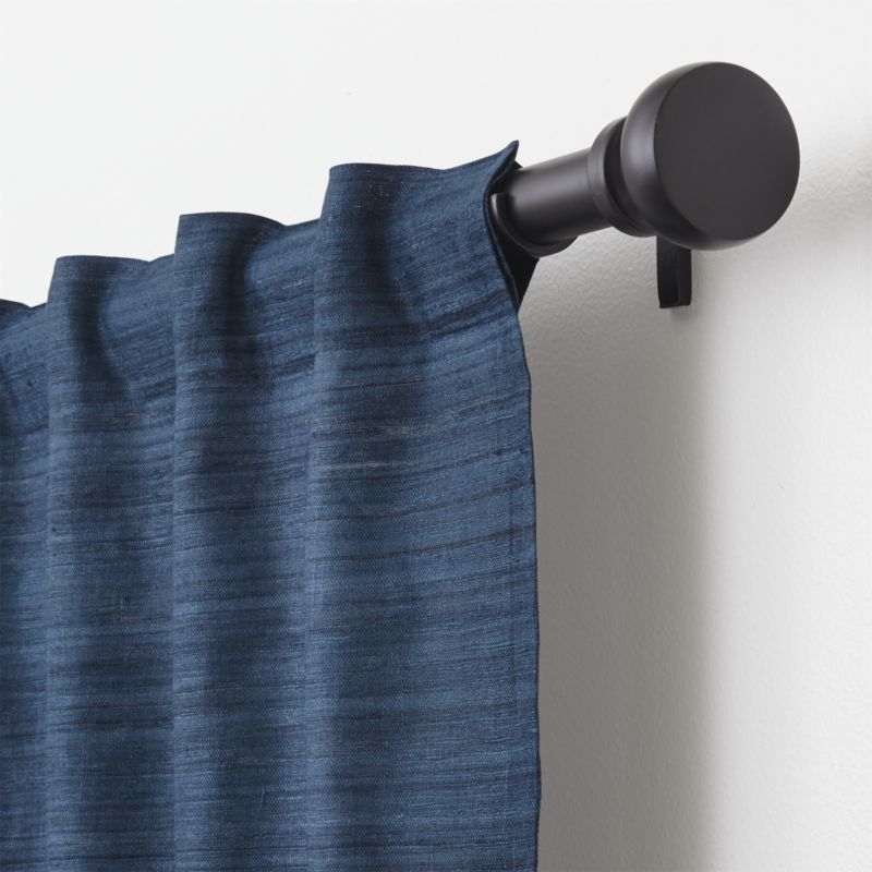Silvana Blue Silk Curtain Panel 48x96 - Image 1