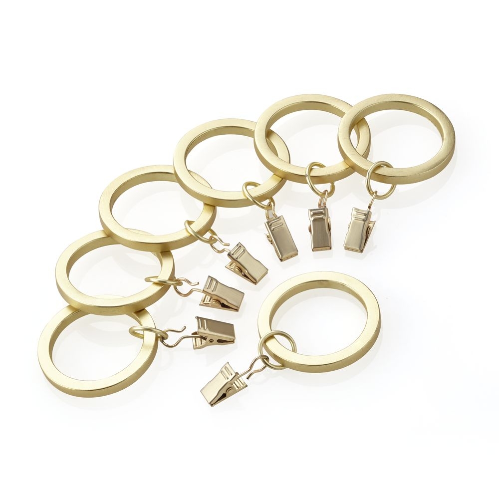 Brass Curtain Rings, Set of 7 - Image 0