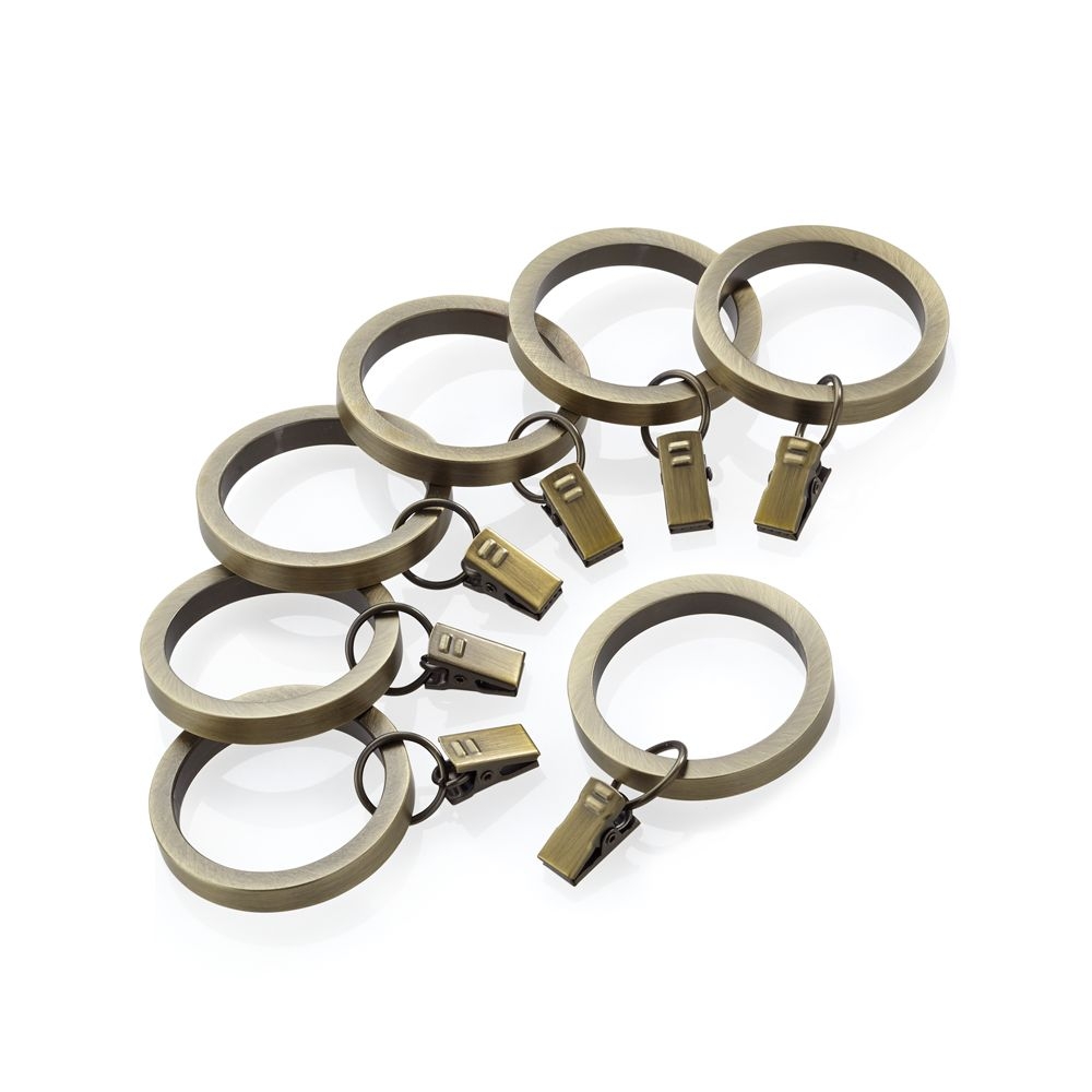 Antique Brass Curtain Rings, Set of 7 - Image 0