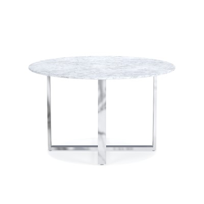 Mercer Round Dining Table, Carrara Marble, 52" - Image 0