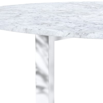 Mercer Round Dining Table, Carrara Marble, 52" - Image 1