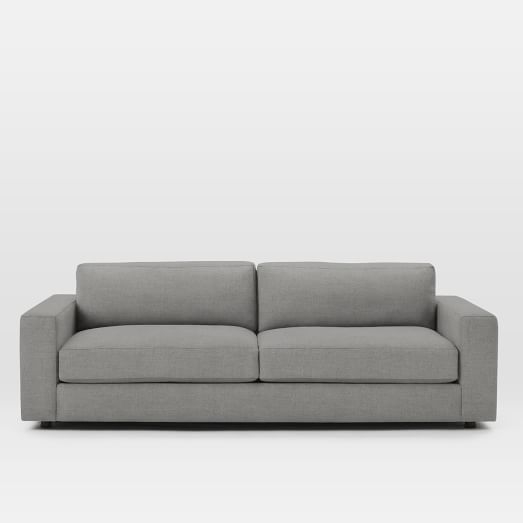 Urban Sofa (93.5") - Brushed Heathered Cotton, Gray Haze, Down Blend Fill, Standard (39") - Image 0