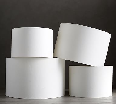 Gallery Straight-Sided Linen Drum Lamp Shade, Medium, White - Image 1