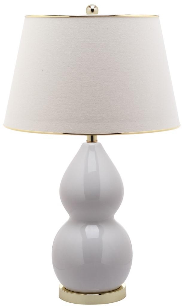 Jill 26.5-Inch H Double- Gourd Ceramic Table Lamp - White - Arlo Home - Image 0