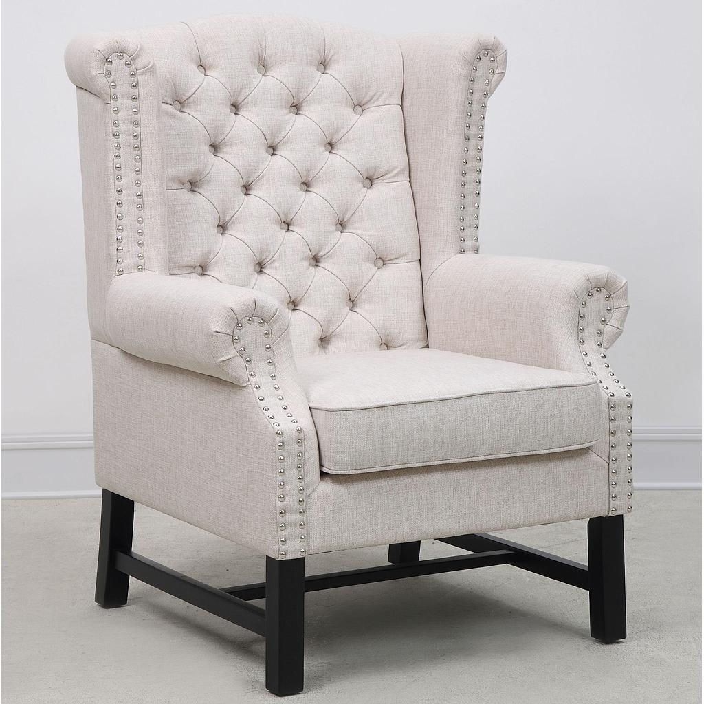 Isabel Beige Linen Club Chair - Image 2
