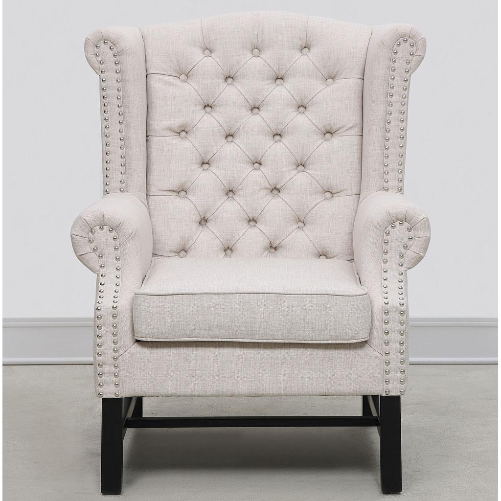 Isabel Beige Linen Club Chair - Image 3