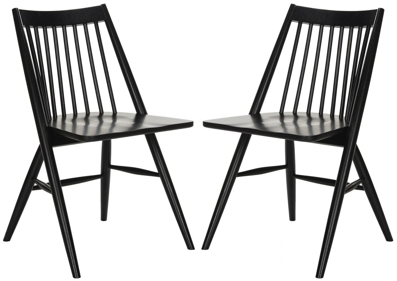 Wren 19" Spindle Dining Chair, Black, Set of 2 - Image 1