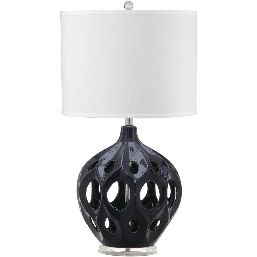 Regina 29-Inch H Ceramic Table Lamp - Navy - Arlo Home - Image 0