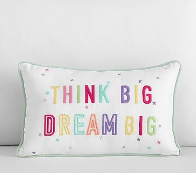 Dream Big Think Big Pillow, 10x16 inches, Multi - Image 1