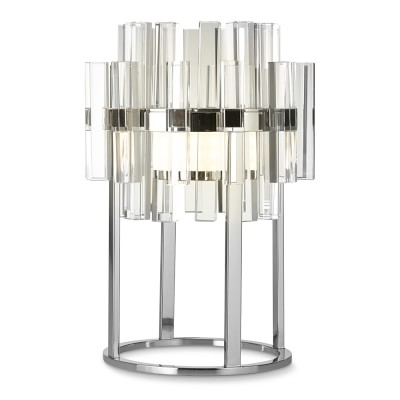 Phoebe Crystal Table Lamp, Polished Nickel - Image 1