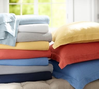 Belgian Flax Linen Pillowcases, King, Flax, Set of 2 - Image 2