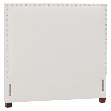 Raleigh Nailhead Upholstered Headboard, Full, Twill White - Image 0