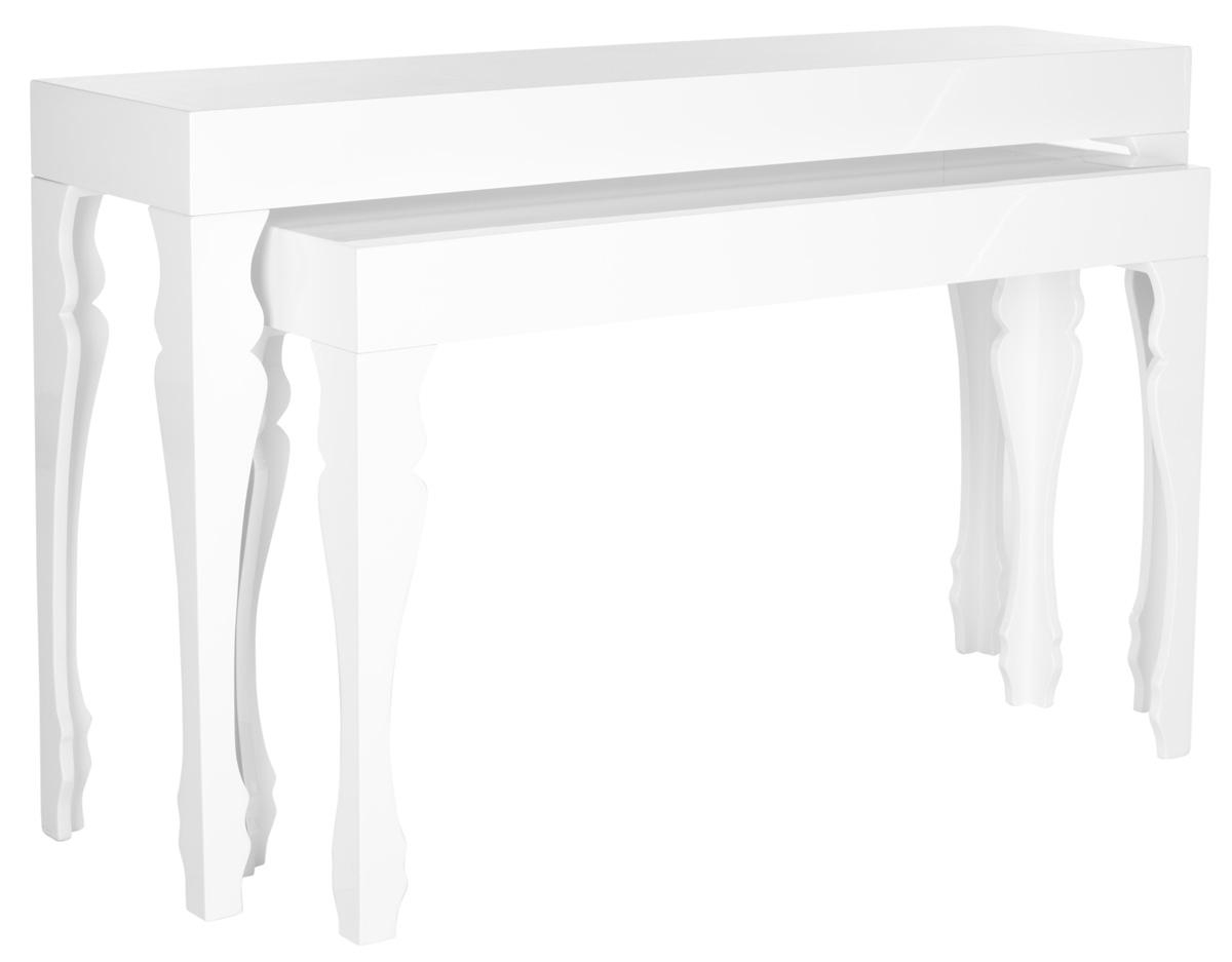 Beth French Leg Lacquer Stacking Console - White - Arlo Home - Image 0