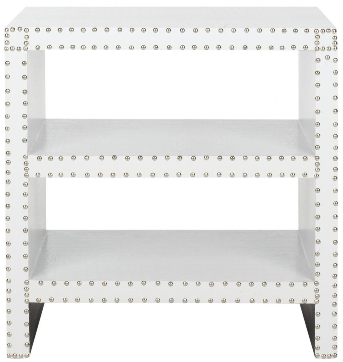 Lacey Two Tier Side Table White - White Crocodile - Arlo Home - Image 0
