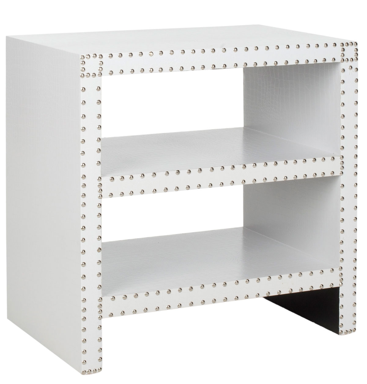 Lacey Two Tier Side Table White - White Crocodile - Safavieh - Image 1