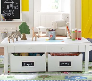 Carolina Grow with You Craft Table with a Set of Low and Tall Legs, Simply White - Image 1