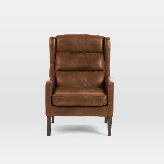 Clarke Leather Wing Chair - Cigar - Image 1