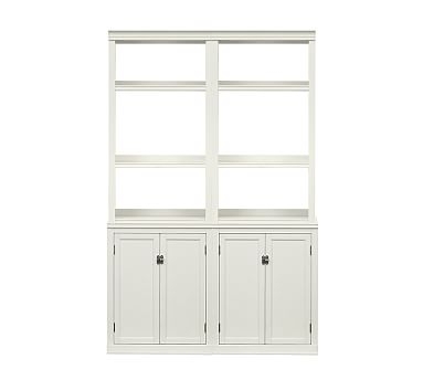 Logan Double Bookcase with Cabinet Doors - Image 1