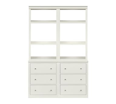Logan Bookcase with Drawers, Antique White - Image 1