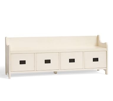 Wade Entryway Bench with Drawers, Large, Almond White - Image 1