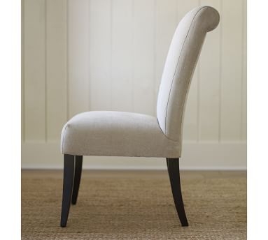 PB Comfort Dining Roll Arm Upholstered Side Chair, Performance everydaysuede(TM) Light Wheat - Image 2