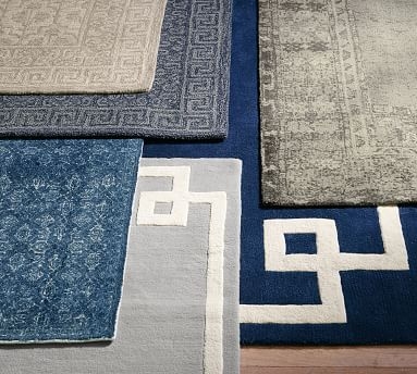 Kailee Printed Wool Rug, 9x12', Porcelain Blue - Image 2