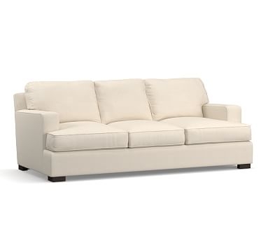 Townsend Square Arm Upholstered Sofa 86.5", Polyester Wrapped Cushions, Sunbrella(R) Performance Sahara Weave Ivory - Image 1