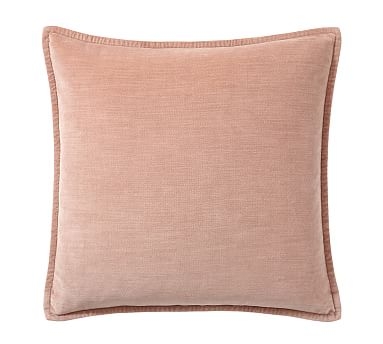 Washed Velvet Pillow Cover, 20", Mauve - Image 0