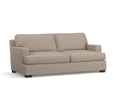 Townsend Square Arm Upholstered Loveseat 78", Polyester Wrapped Cushions, Sunbrella(R) Performance Sahara Weave Mushroom - Image 1