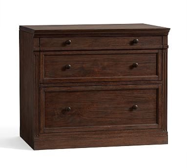 Livingston Double 2-Drawer Lateral File Cabinet with Top, Brown Wash - Image 1