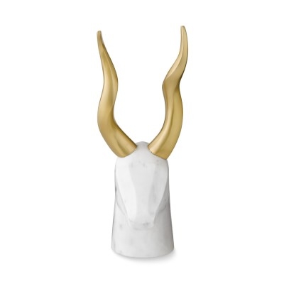 Marble and Brass Gazelle Sculpture - Image 0