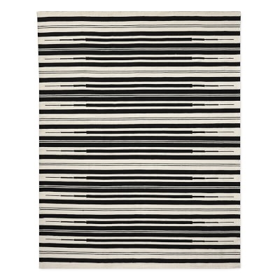 Aura Stripe Indoor/Outdoor Rug, 6x9', Black - Image 0