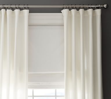 Emery Linen/Cotton Blackout Roman Cordless Shade, White, 48 x 64" - Image 2