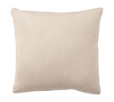 Sunbrella(R), Contrast Piped Solid Outdoor Pillow, 18", Linen Sand - Image 1