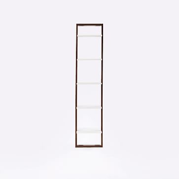 -Ladder Shelf Leaning Wall Storage Narrow Shelf - White Lacquer/Espresso-individual - Image 2