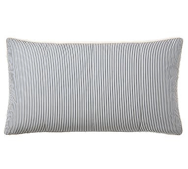 Wheaton Striped Linen/Cotton Sham, King, Navy - Image 1