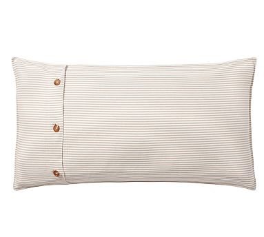 Wheaton Striped Linen/Cotton Sham, King, Flax - Image 1