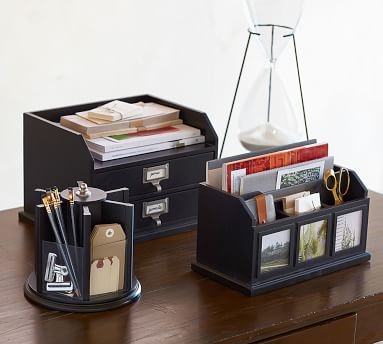 Bedford Two-Drawer Paper Organizer, Black - Image 2