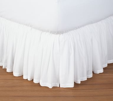 Voile Bed Skirt, Queen, White - Image 1