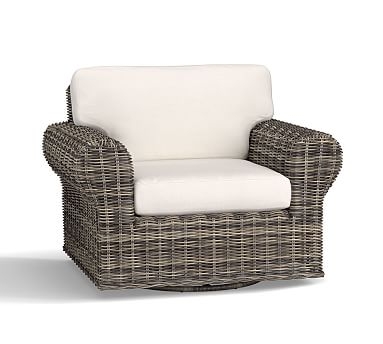 Huntington Roll-Arm Swivel Occasional Chair , Gray - Image 1