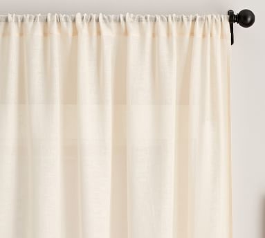Belgian Linen Rod Pocket Sheer Curtain Made with Libeco(TM) Linen, 50 x 96", Flax - Image 1