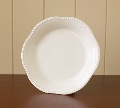 Emma Beaded Stoneware Oval Serving Platter, Large - White - Image 2
