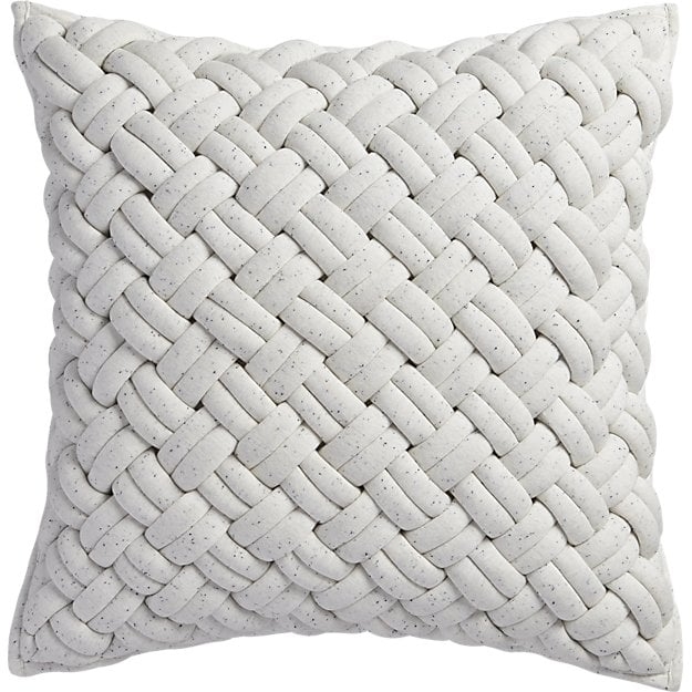 20" jersey interknit ivory pillow with feather-down insert - Image 0