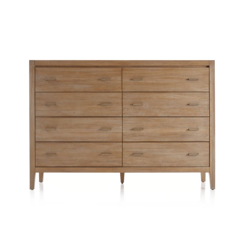 Dawson Light Brown Wood 8-Drawer Dresser - Image 1
