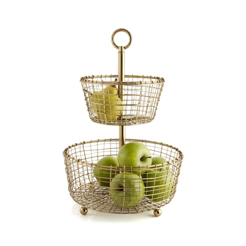 Bendt Gold 2-Tier Wire Fruit Basket - Image 2