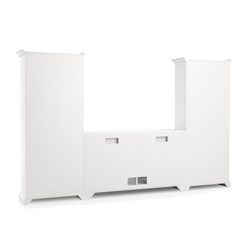 Cameo 3-Piece Modular White Glass Door Storage Media Entertainment Center - Image 4