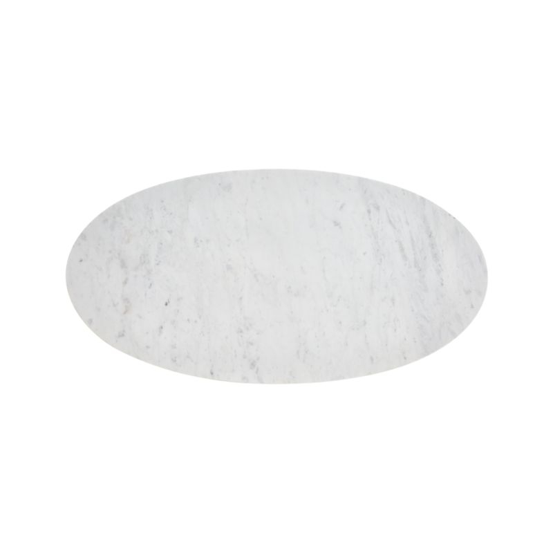 Nero White Marble and Brass Base 50" Oval Coffee Table - Image 2