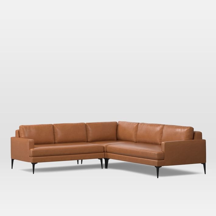 Andes Leather 3-Piece Sectional Left Arm 2.5 Seater Sofa & Corner & Right Arm 2 Seater Sofa - Image 0