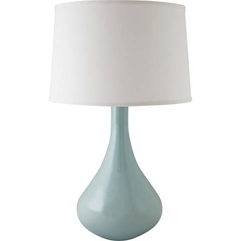 RiverCeramic® Genie Gloss Mist Gray Table Lamp - Image 0